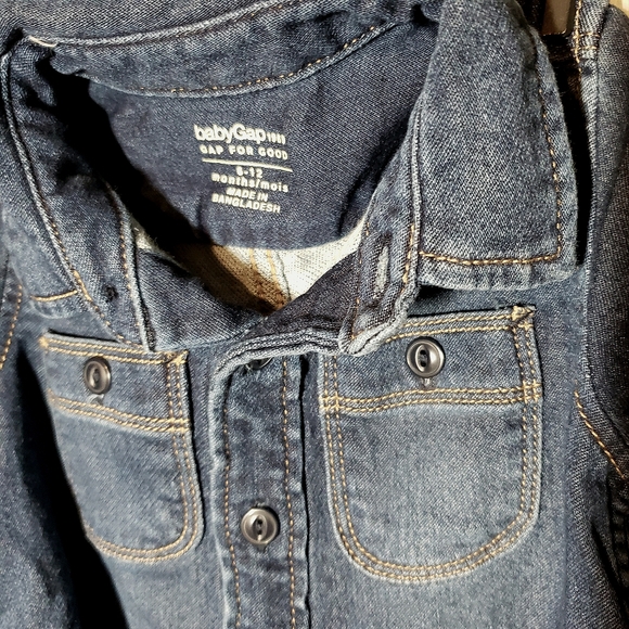 Baby Gap dark wash soft denim boilersuit/jumpsuit - Picture 2 of 2